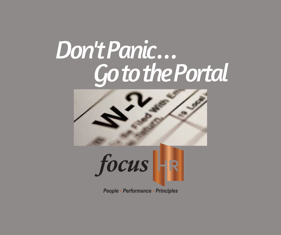 Don’t Panic. Your W2 is on the Portal.